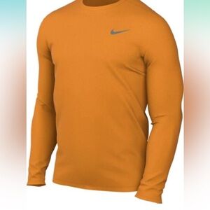 Nike Men's Team Legend Long Sleeve tee t Crew Bright Ceramic Orange Dri Fit L